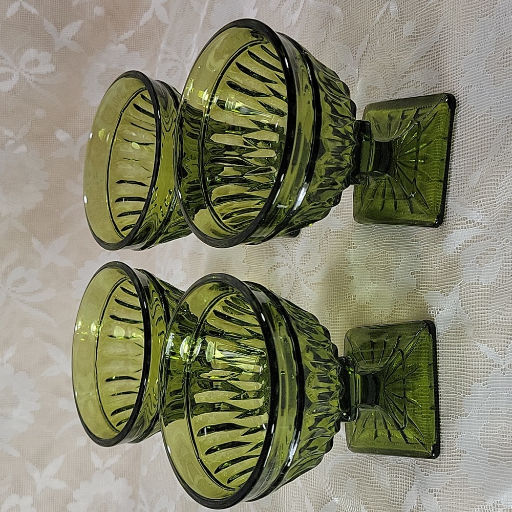 Indiana Glass Mount Vernon Avocado Sherbert Goblet